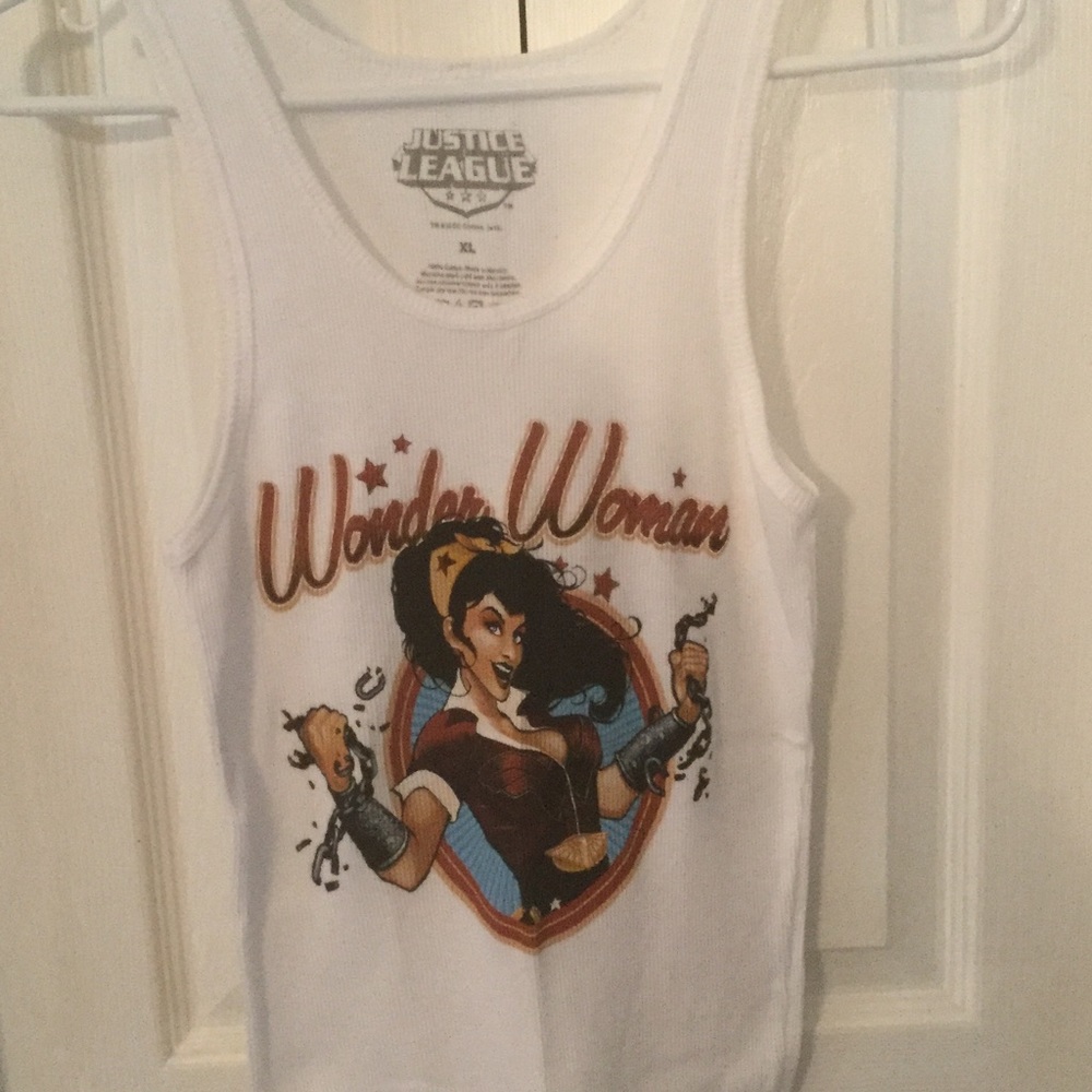 Justice League White Wonder Woman Tank Top